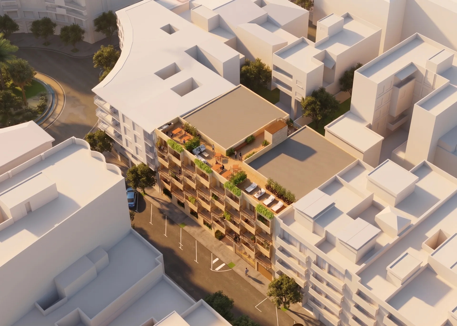 4 plantas + planta baja + rooftop