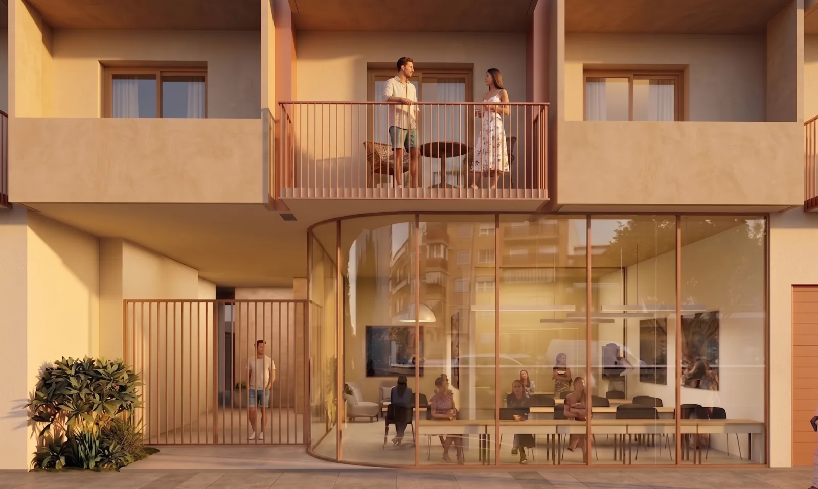 Coworking acristalado a pie de calle